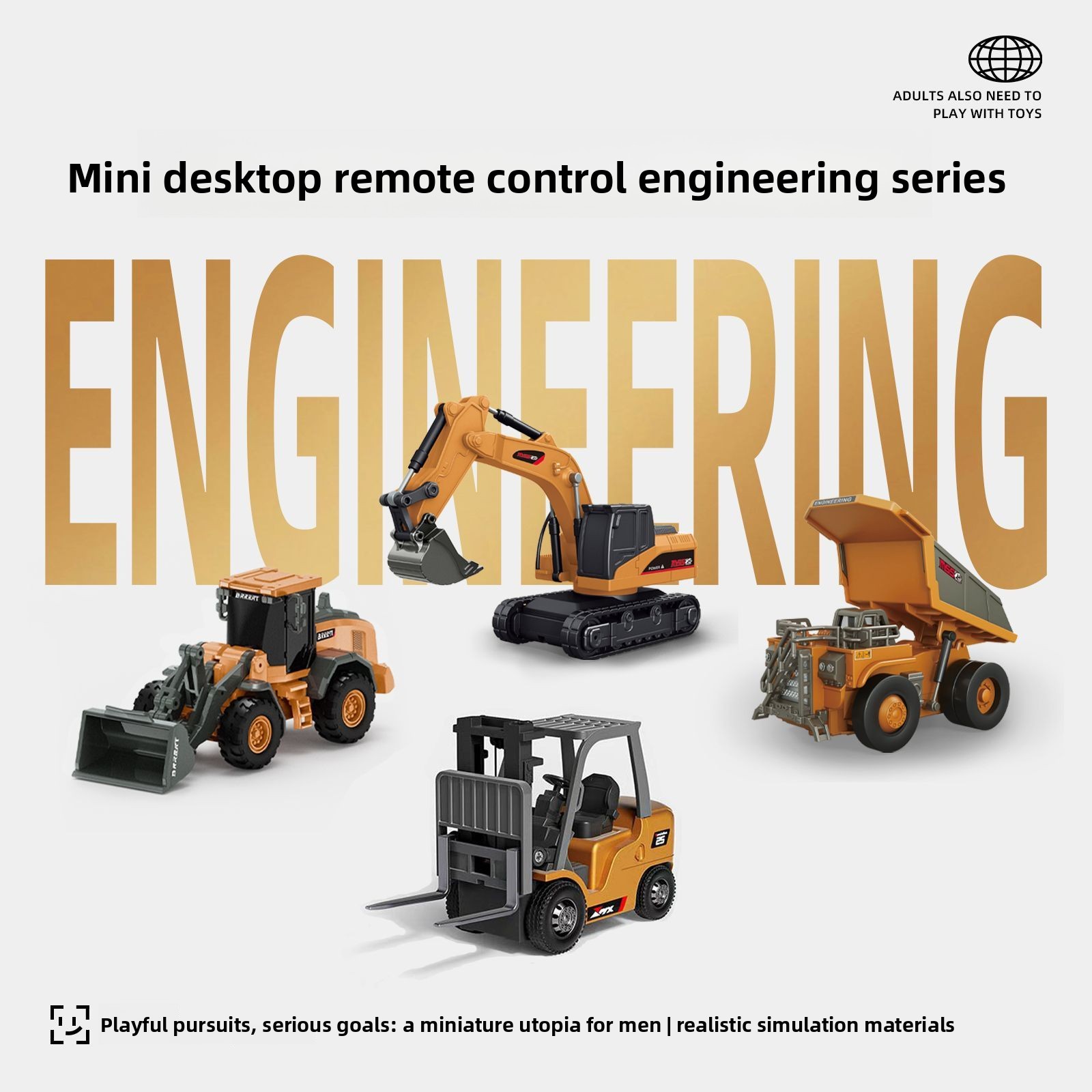 Model Kit Excavator - Set di Veicoli RC in Metallo