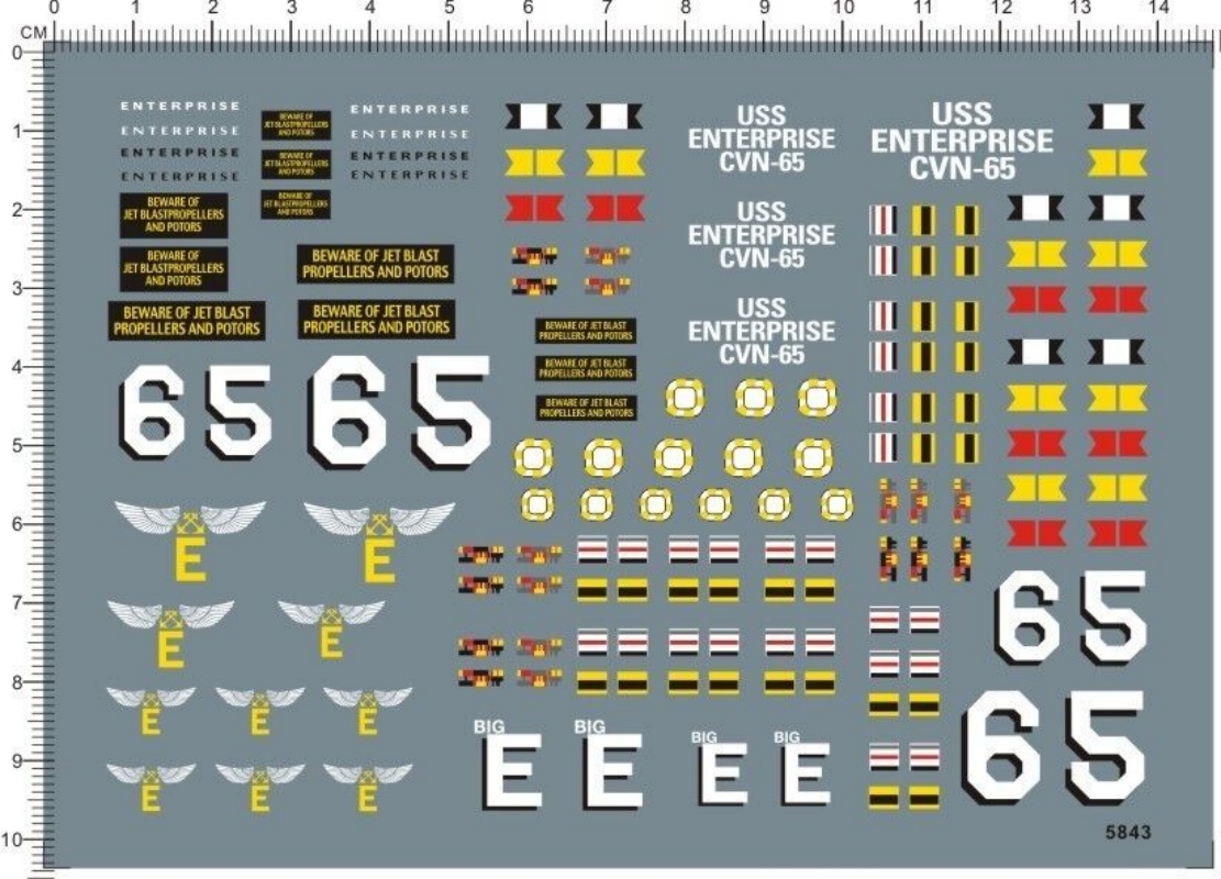 Model Kit Uss Enterprise - Decalcomania ad acqua per modello in